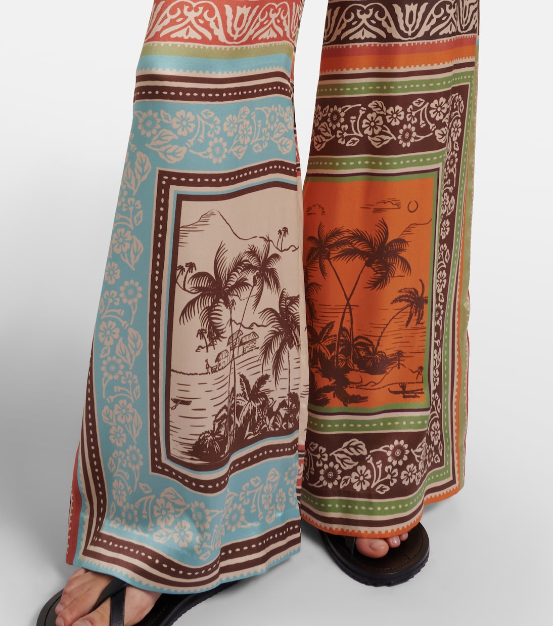 Alberta silk satin palazzo pants | Alémais