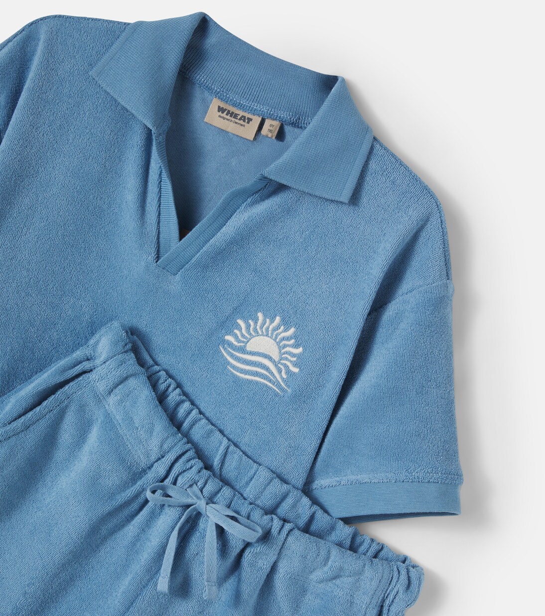 Cotton terry top and shorts set | Wheat