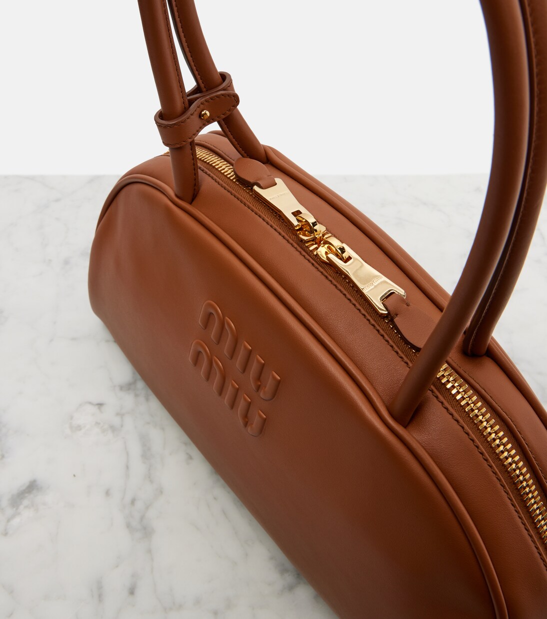 Beau Large leather shoulder bag | Miu Miu