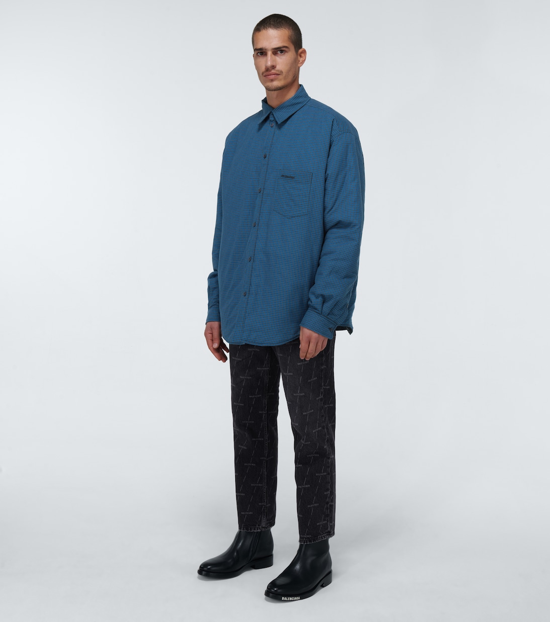 Padded checked overshirt | Balenciaga