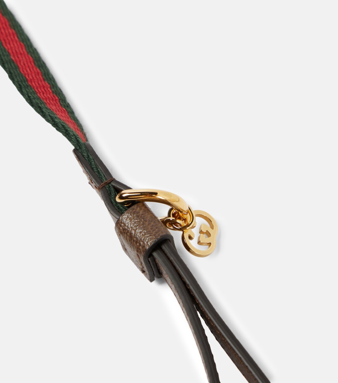 Web Stripe XS faux leather dog leash | Gucci