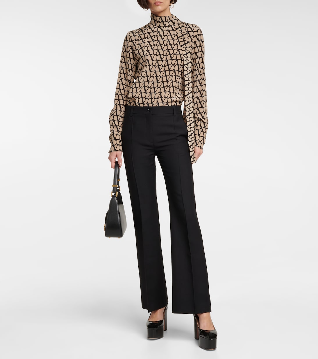 High-rise wool and silk pants | Valentino