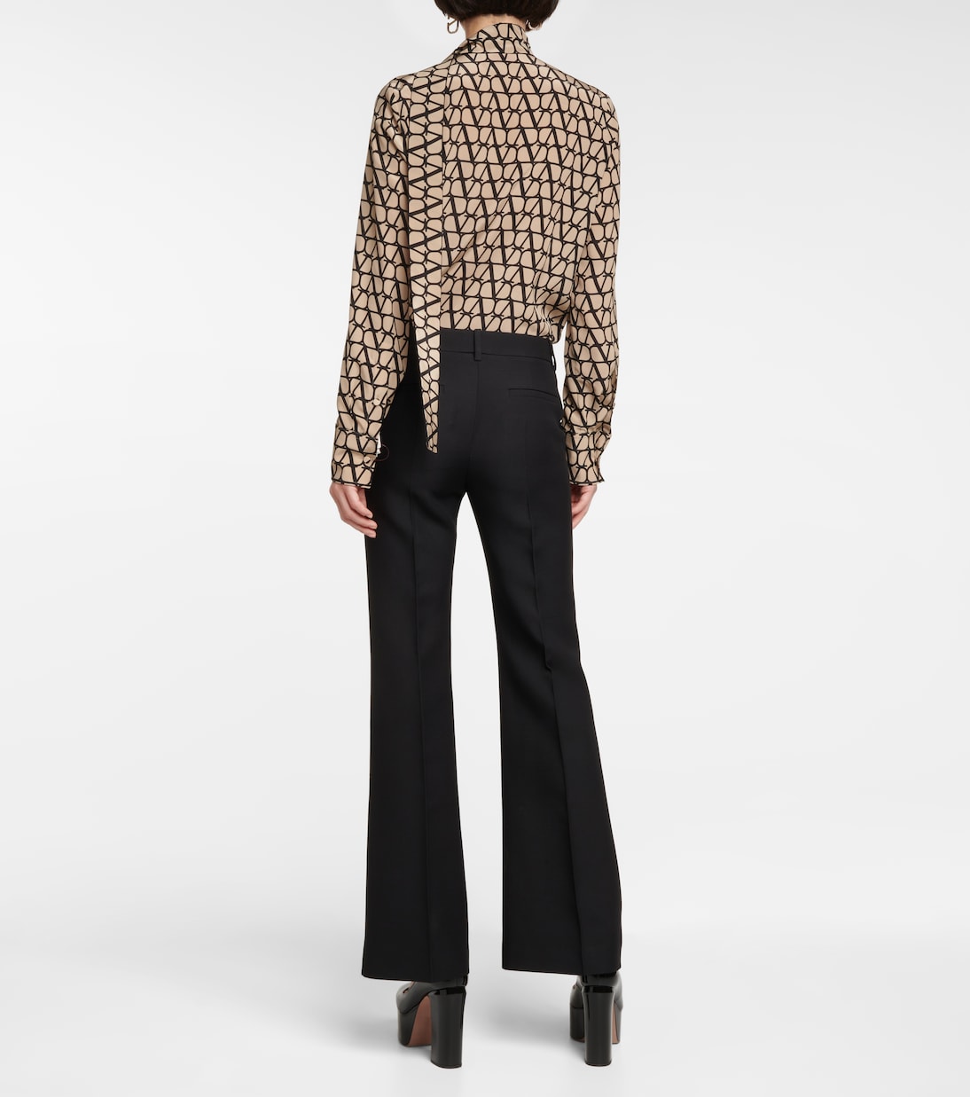 High-rise wool and silk pants | Valentino