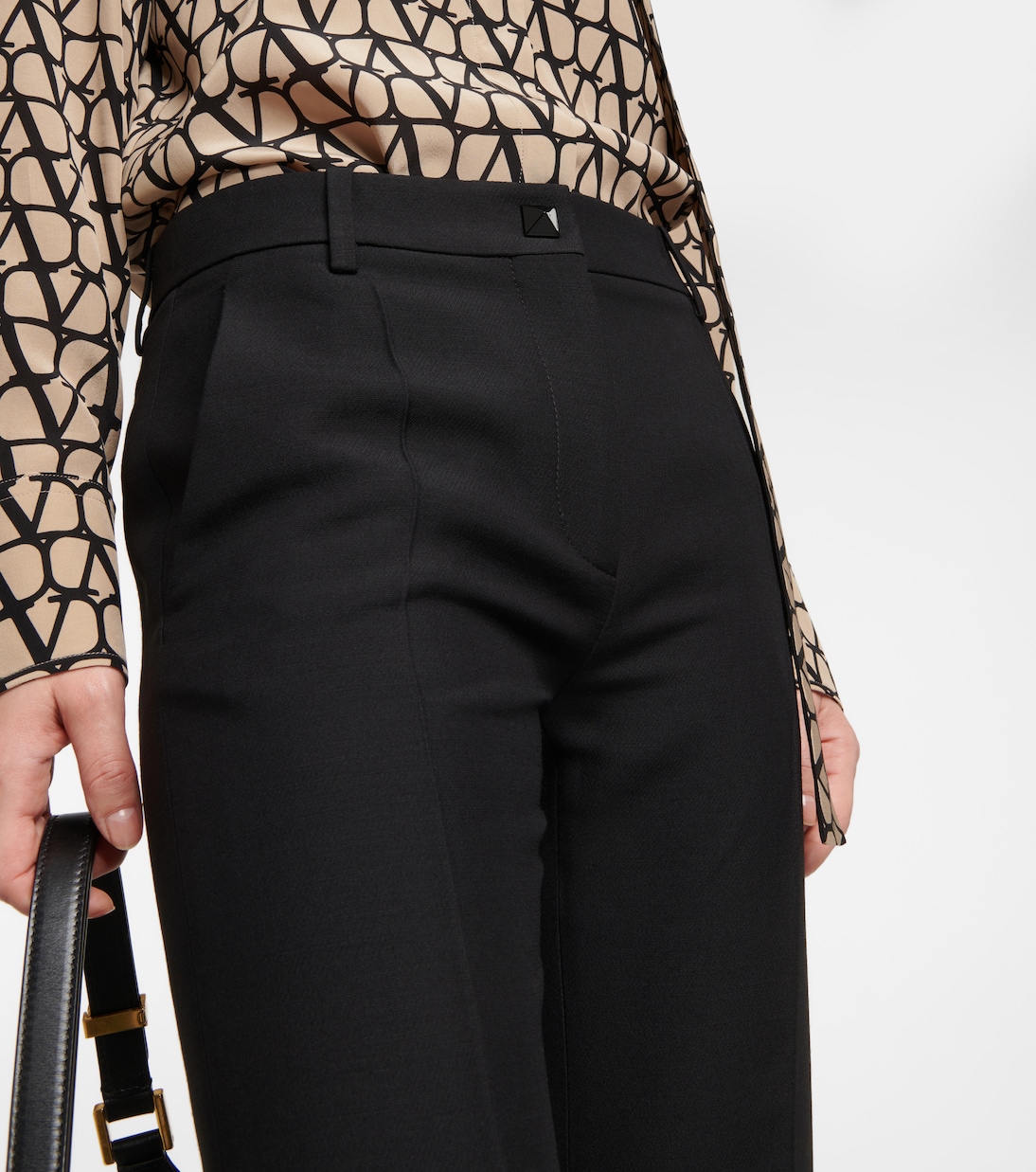 High-rise wool and silk pants | Valentino