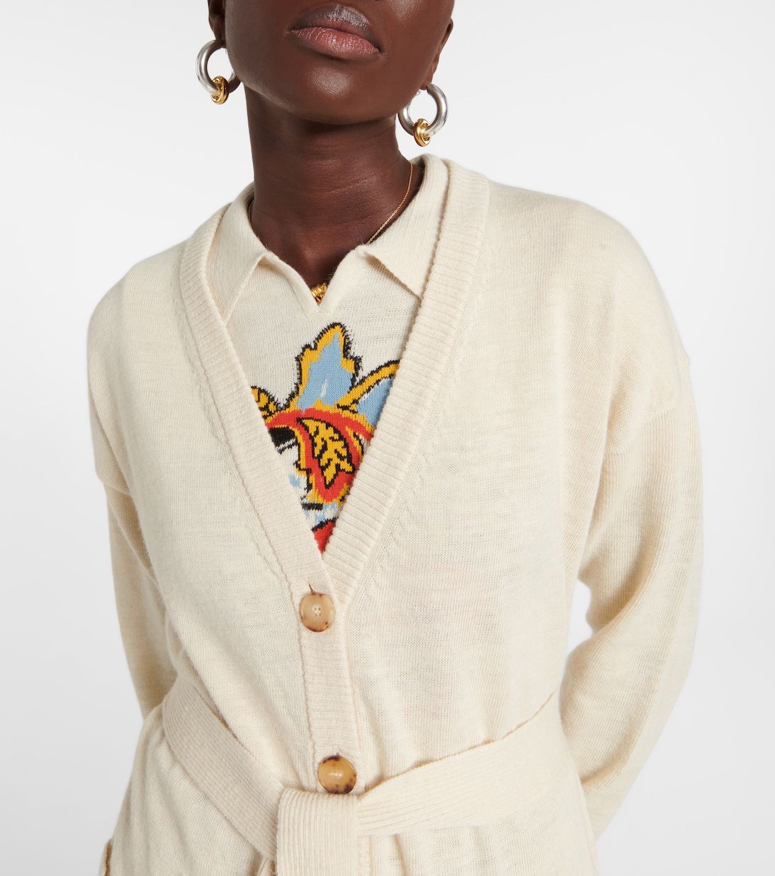 Embroidered wool, linen and cotton cardigan | Etro