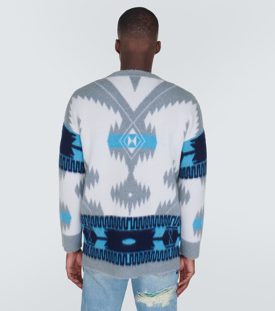 Icon jacquard virgin wool cardigan  | Alanui