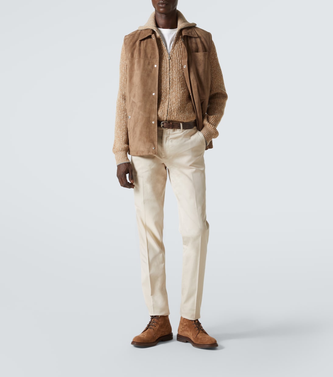 Pantalones slim de mezcla de algodón | Brunello Cucinelli