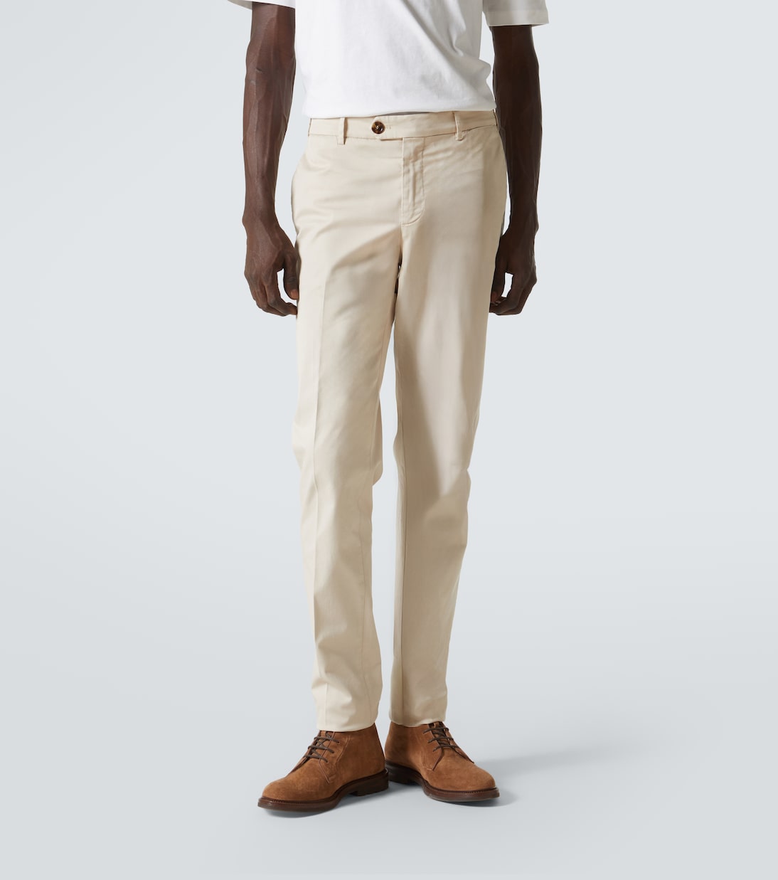 Pantalones slim de mezcla de algodón | Brunello Cucinelli