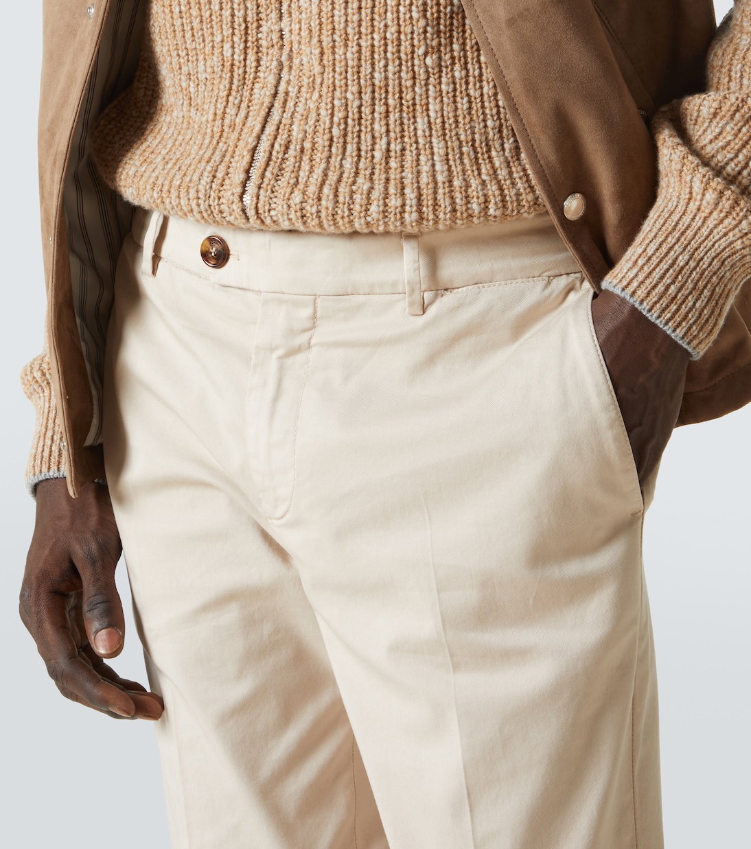 Pantalones slim de mezcla de algodón | Brunello Cucinelli