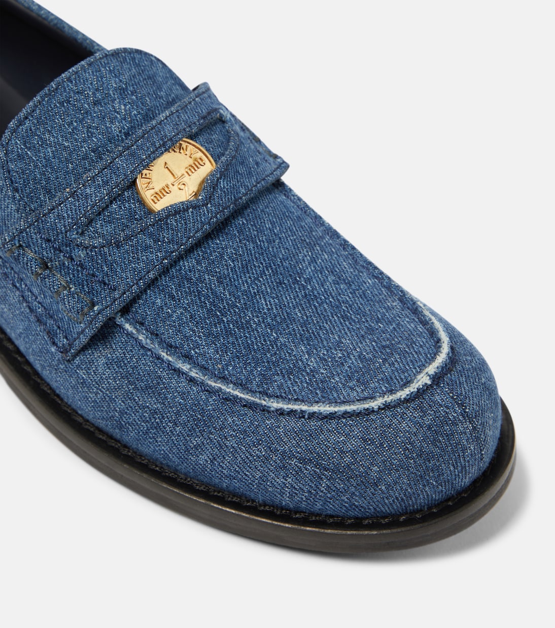 Mocassini in denim con logo | Miu Miu