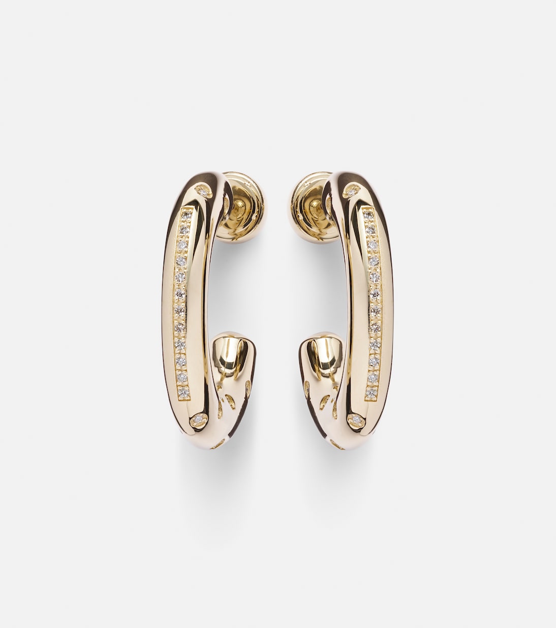 Orecchini in oro 14kt con diamanti, design moderno per giovani stili