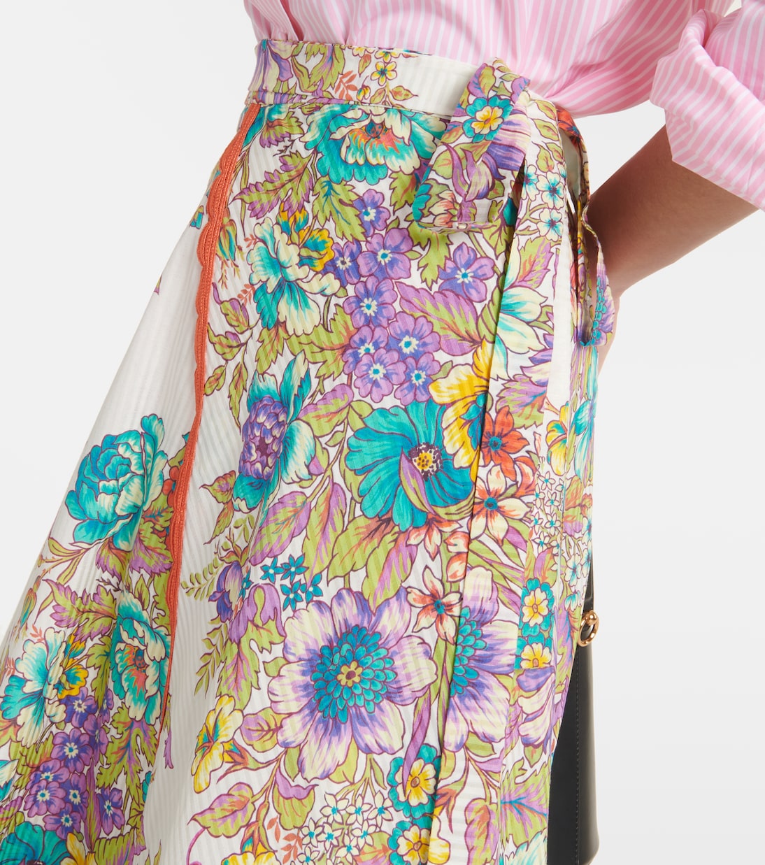 Falda midi de algodón y seda floral | Etro