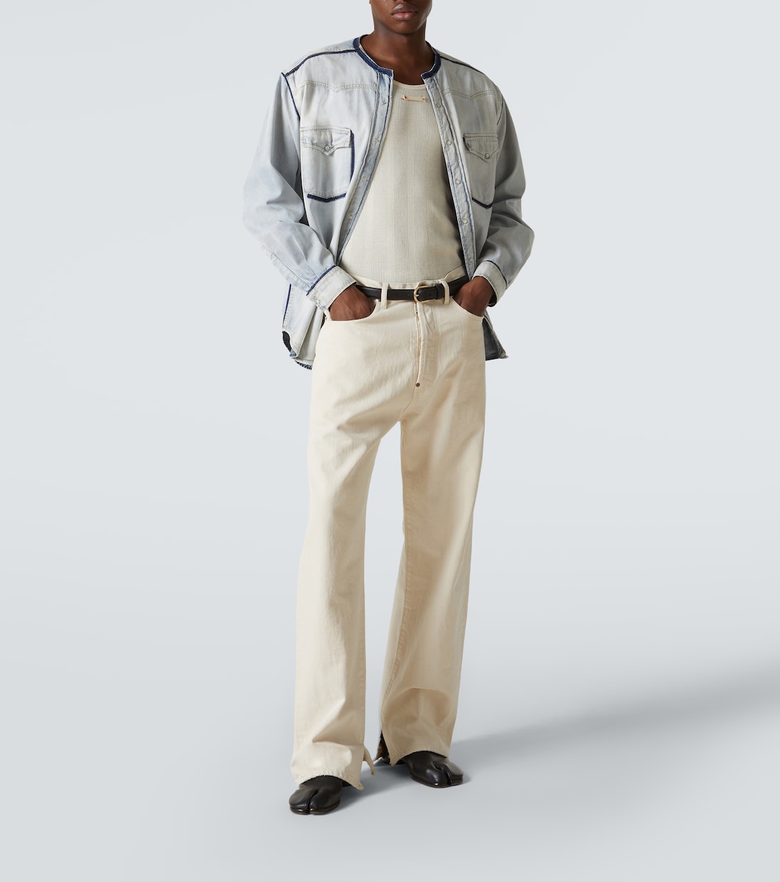 Sobrecamisa de denim adornada | Maison Margiela