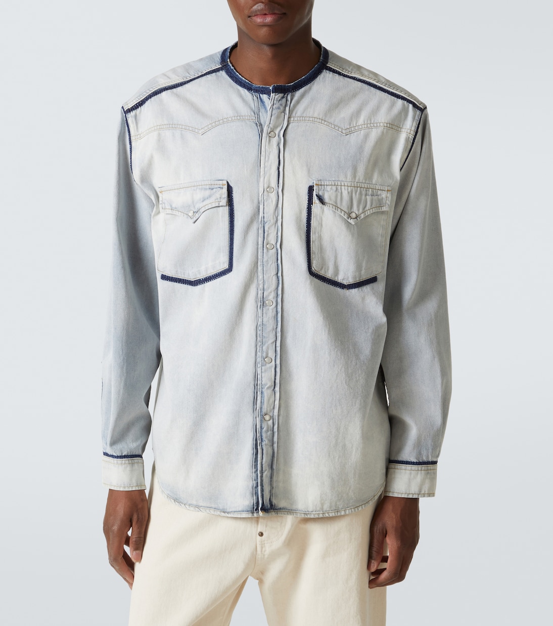 Sobrecamisa de denim adornada | Maison Margiela