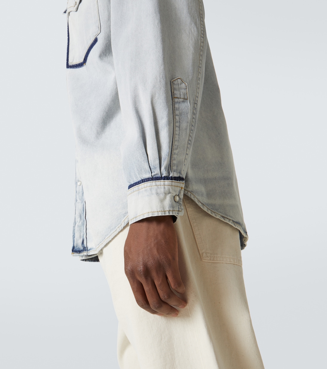 Sobrecamisa de denim adornada | Maison Margiela