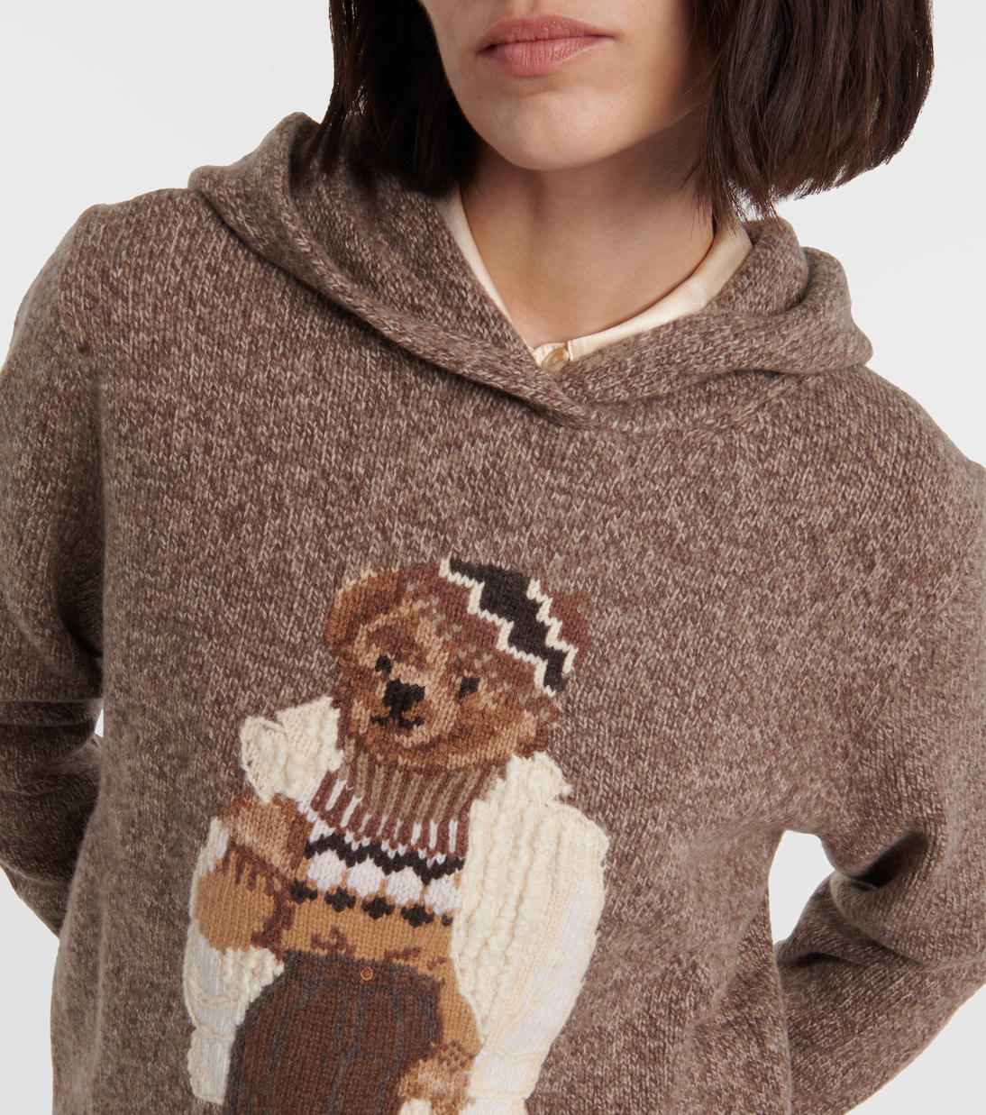 Polo Bear wool and cashmere hoodie in brown Polo Ralph Lauren Mytheresa