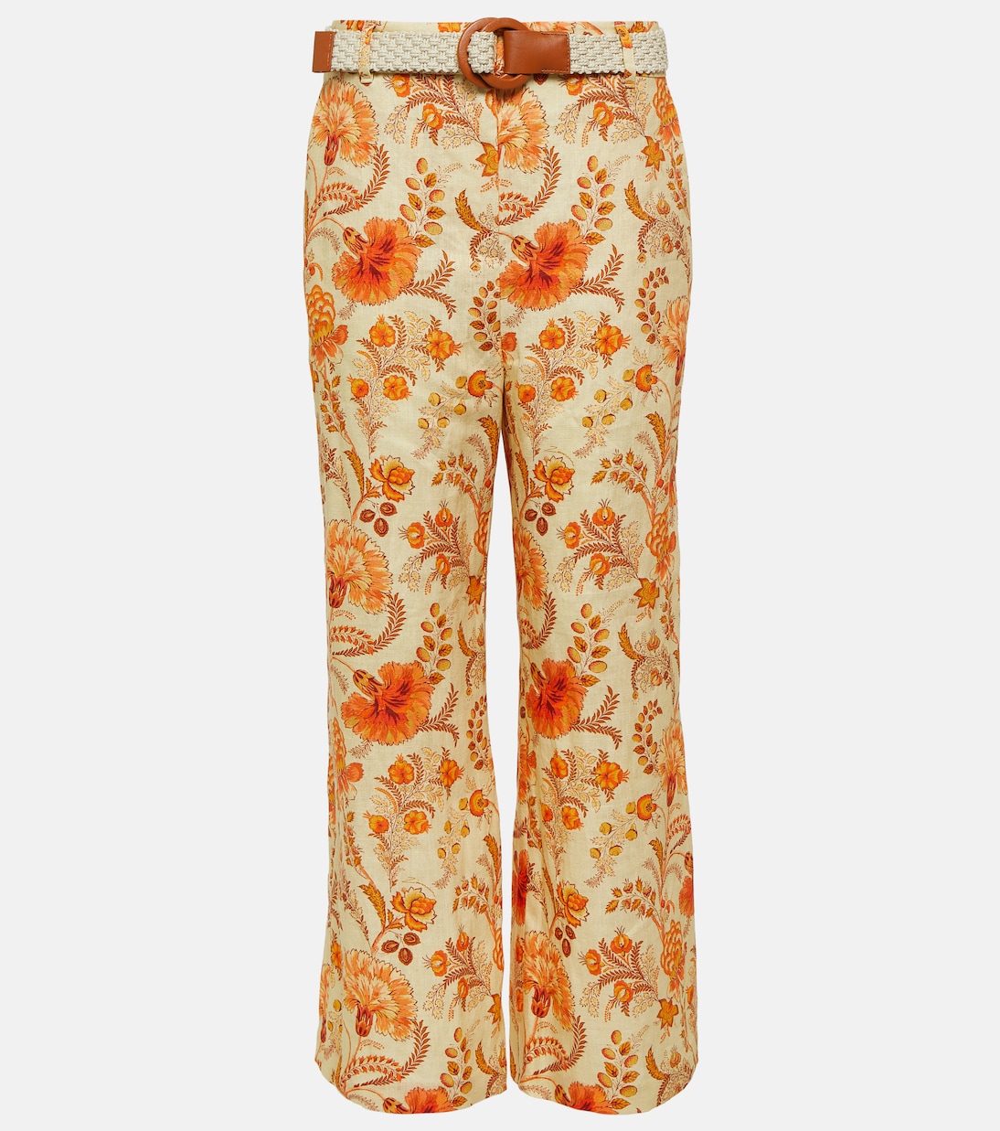 Pantalones flared Junie cropped de lino  | Zimmermann