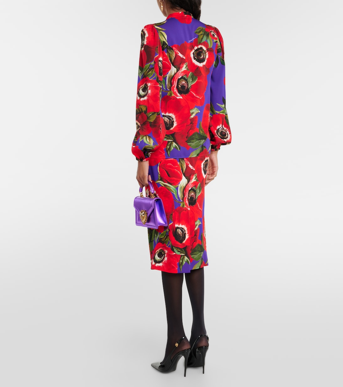 Blusa in misto seta con stampa | Dolce&Gabbana
