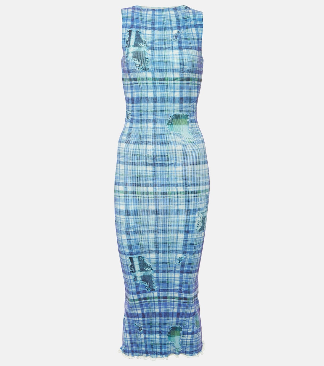 Abito midi in maglia a coste a quadri | Acne Studios