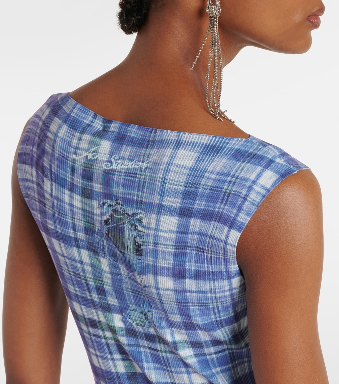 Abito midi in maglia a coste a quadri | Acne Studios