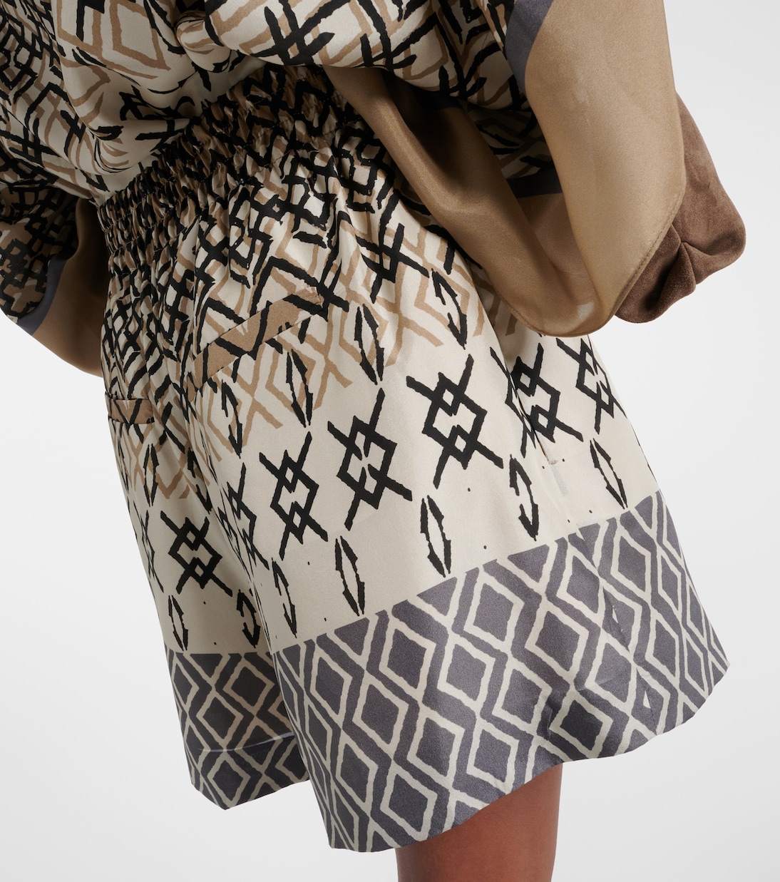 Shorts in seta con stampa | Brunello Cucinelli