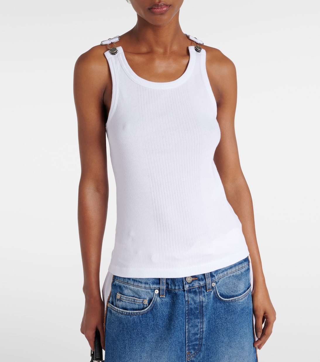 Tank top in jersey di cotone a coste | Jean Paul Gaultier