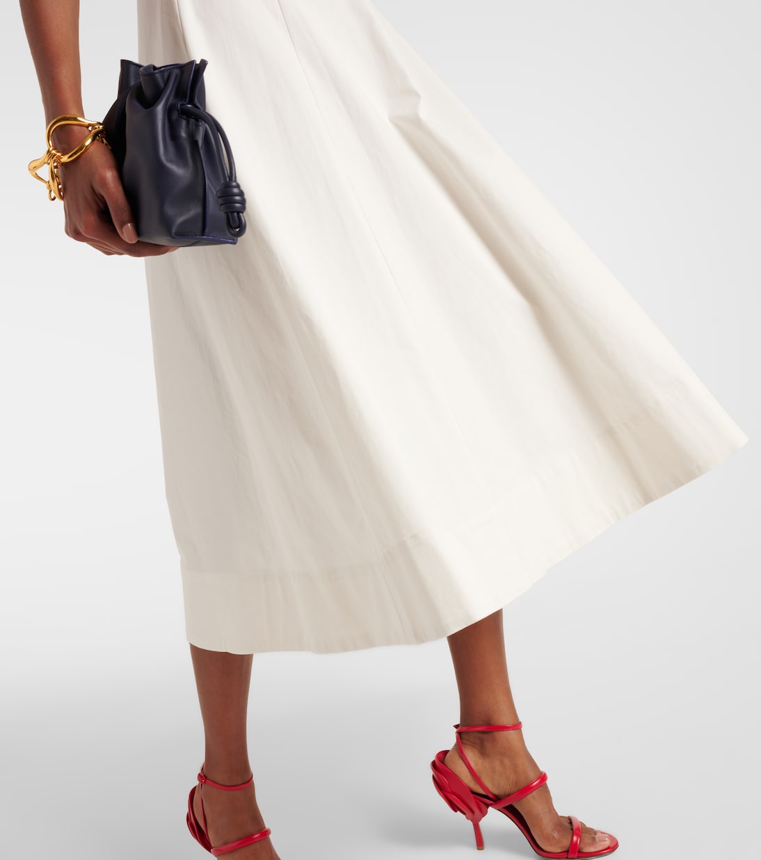 Captain striped cotton chino midi dress | Staud