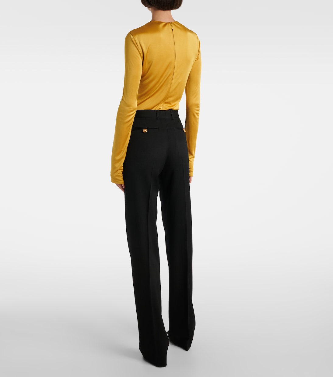 Medusa '95 high-rise wool straight pants | Versace