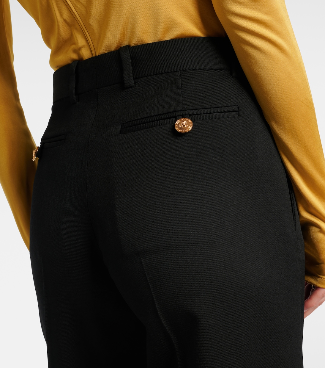 Medusa '95 high-rise wool straight pants | Versace