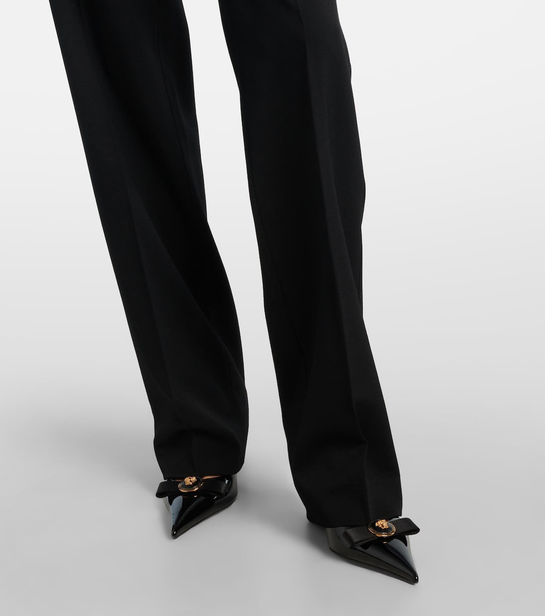 Medusa '95 high-rise wool straight pants | Versace