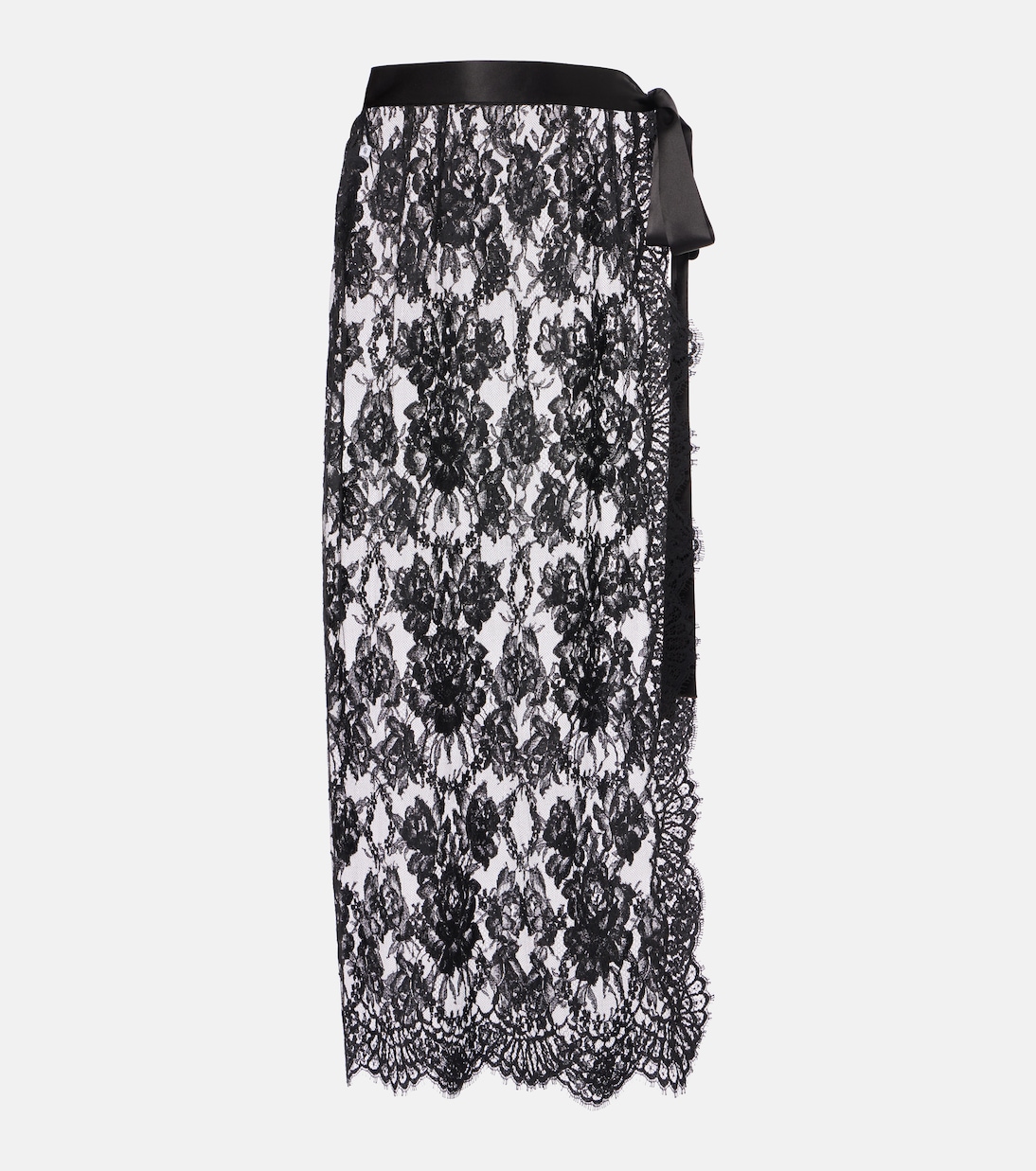 Jupe midi en dentelle de coton mélangé | Dolce&Gabbana