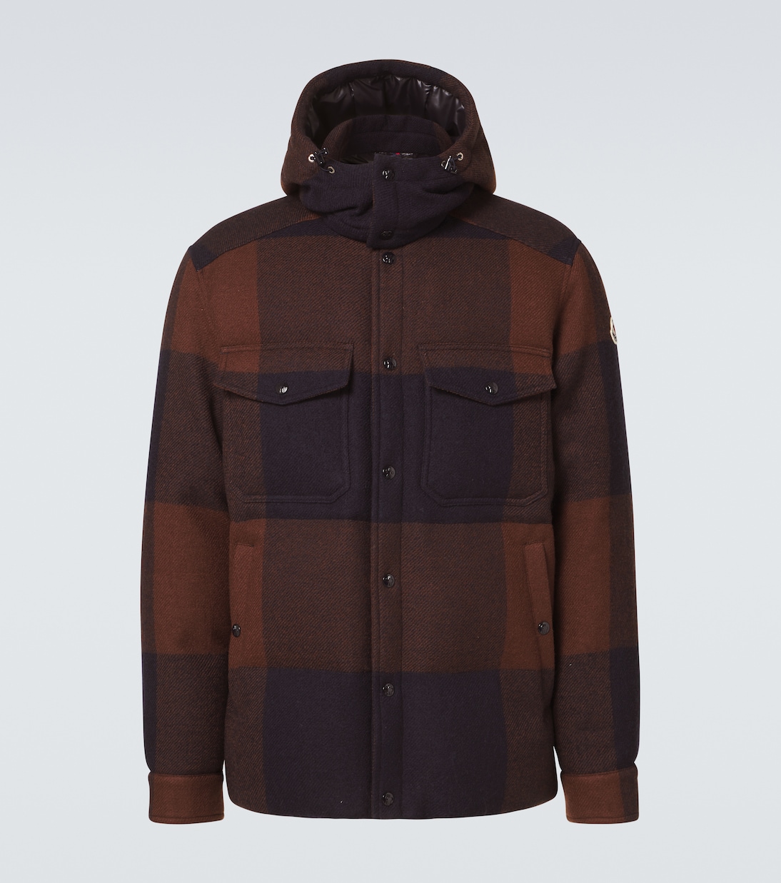 Ladurns checked wool down jacket in brown Moncler Mytheresa