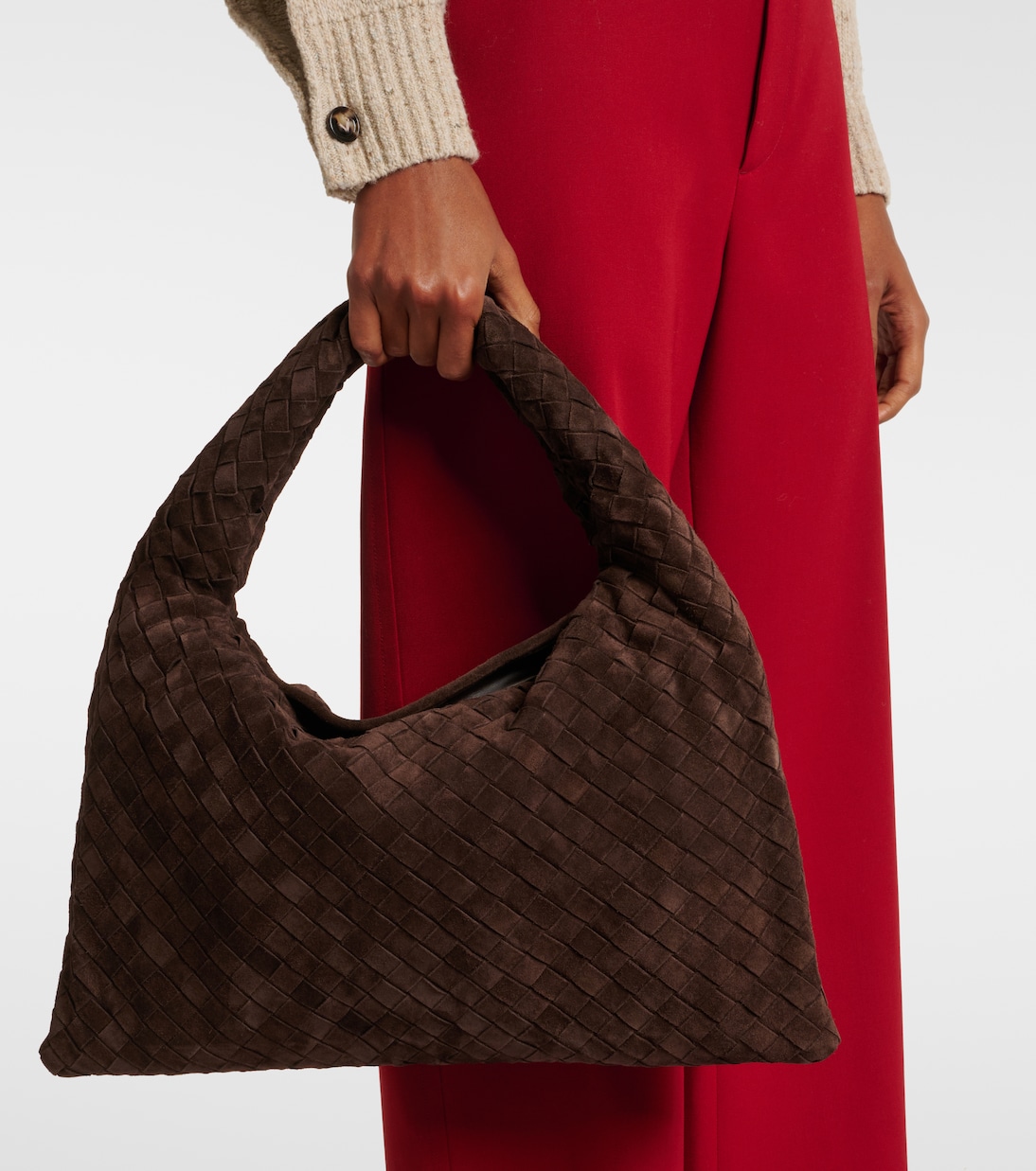 Borsa Hop in suede Intrecciato | Bottega Veneta