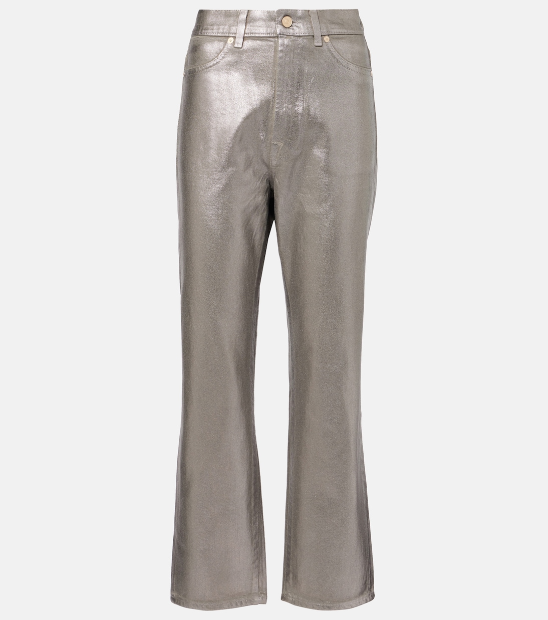 Coated high-rise straight jeans | 7 For All Mankind