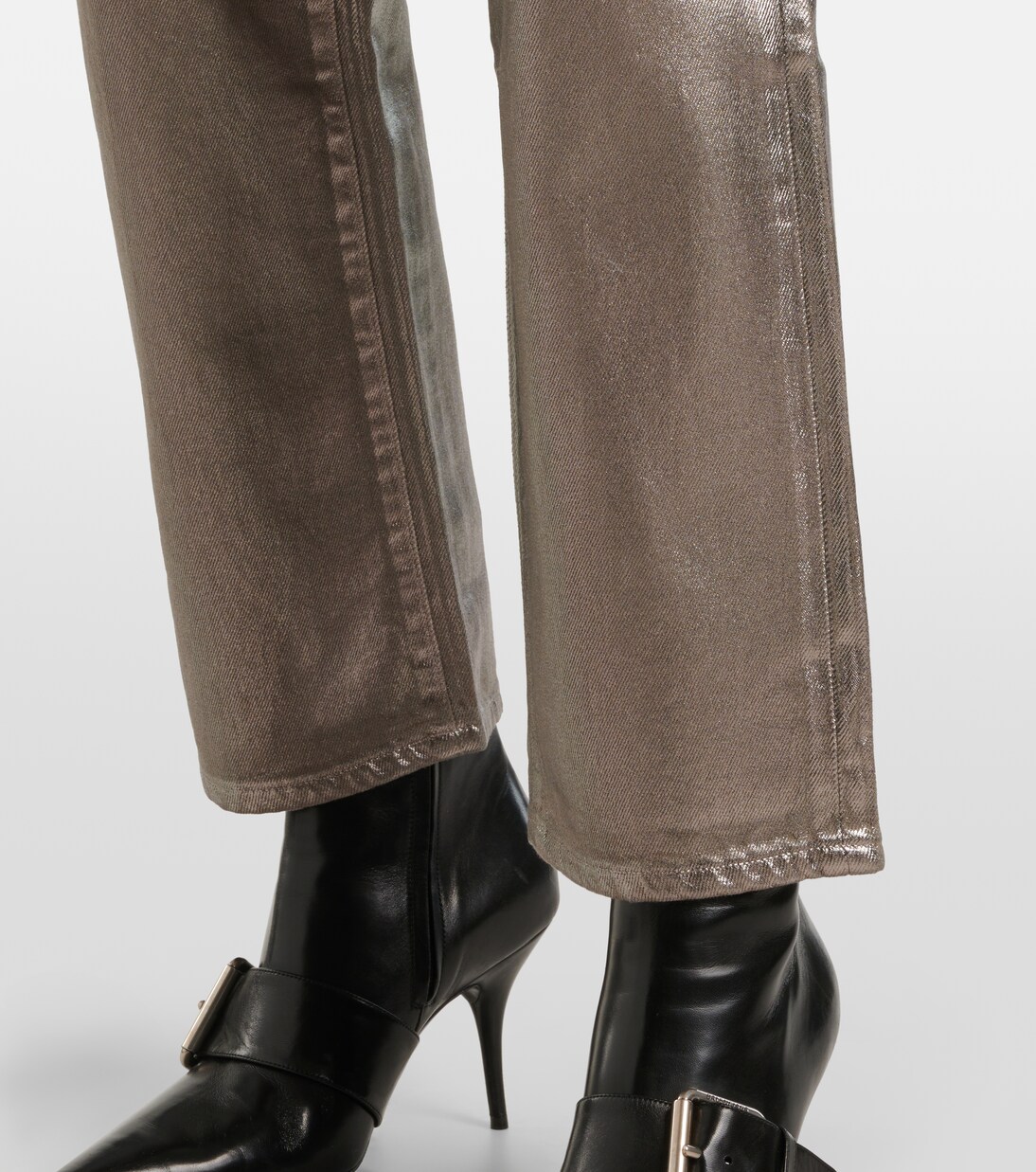 Coated high-rise straight jeans | 7 For All Mankind