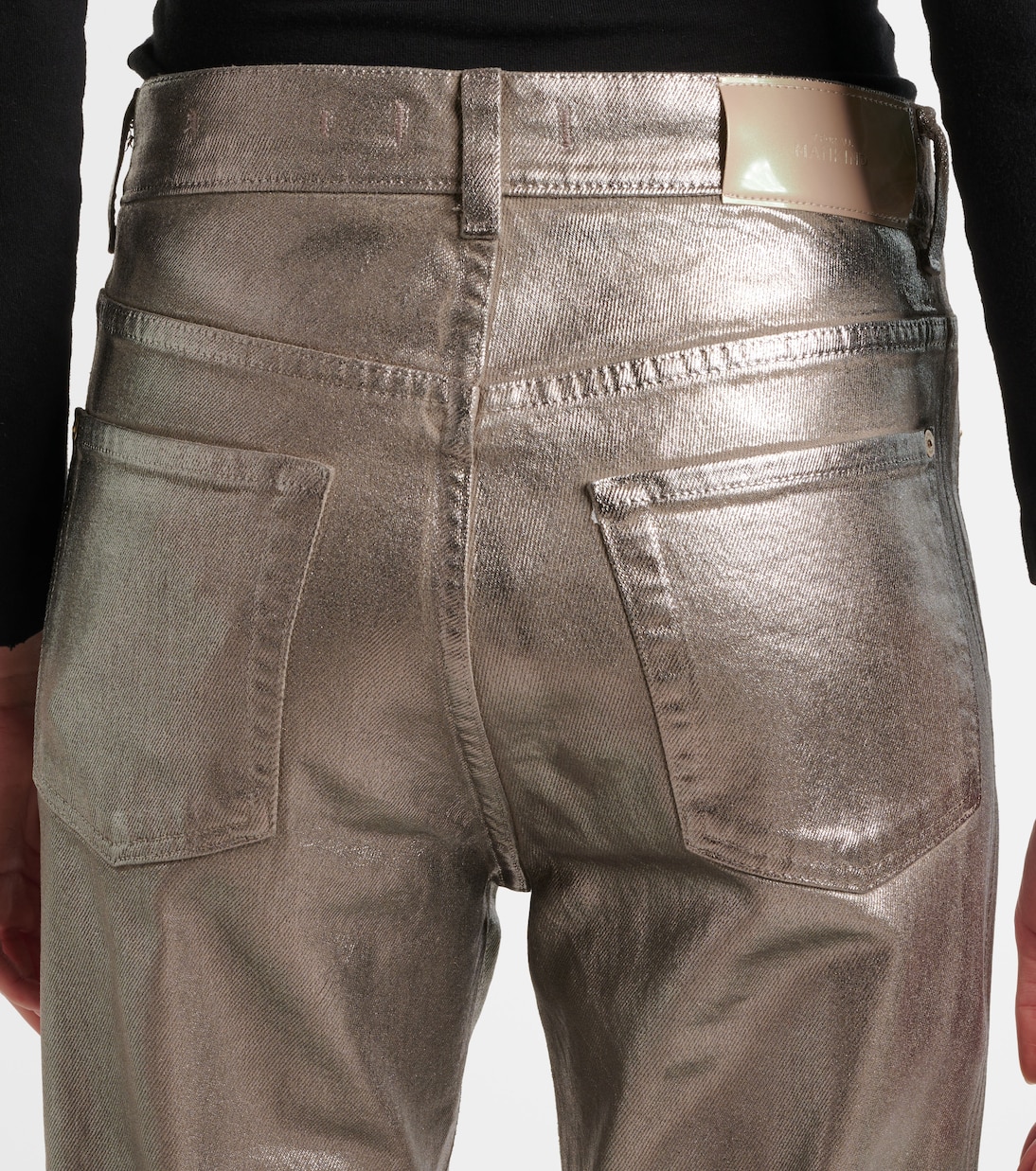 Coated high-rise straight jeans | 7 For All Mankind
