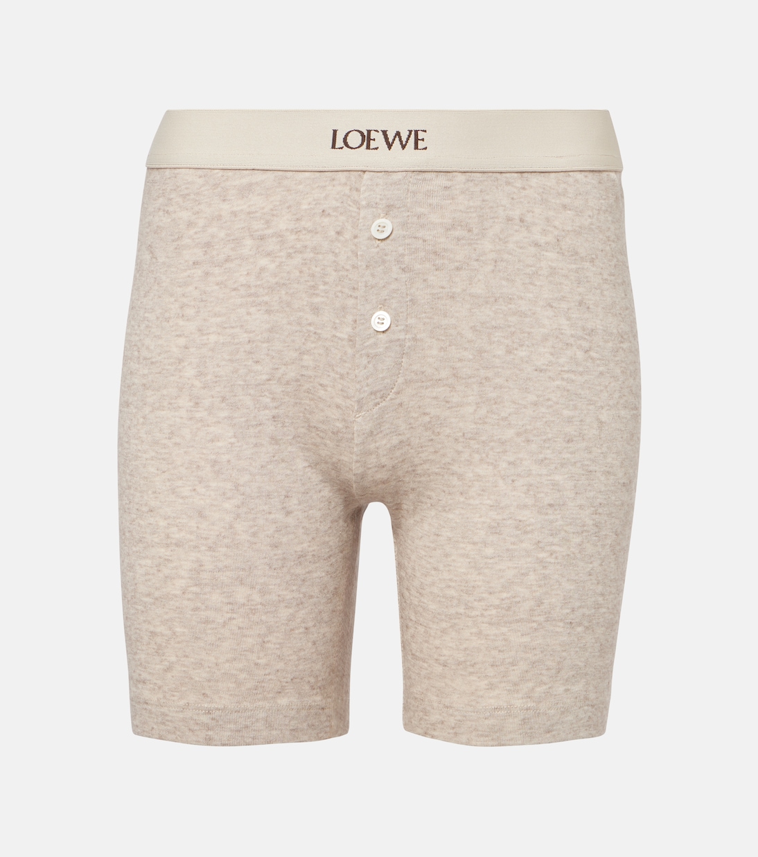 Shorts in cotone e lana con logo | Loewe