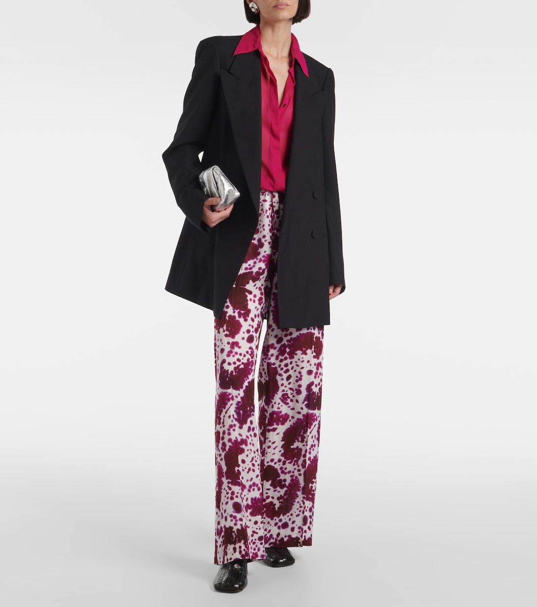 Scarpe con tacco Dries Van Noten in pelle metallizzata effetto coccodrillo per un look giovane e audace.