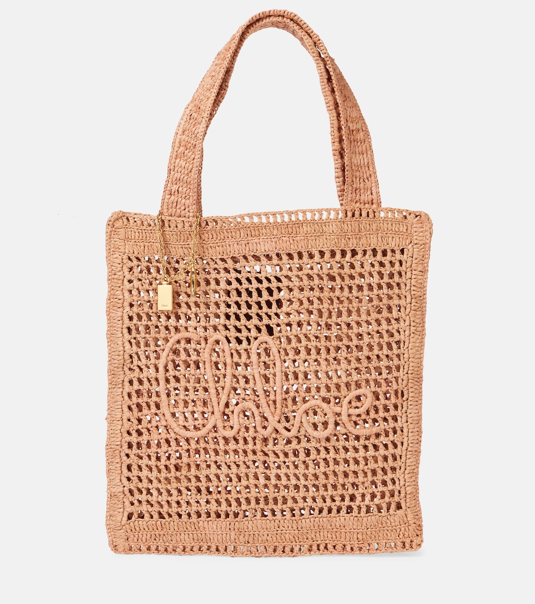 Summer Banana raffia-effect tote bag | Chloé