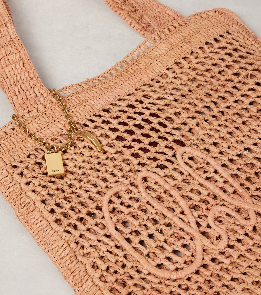 Summer Banana raffia-effect tote bag | Chloé