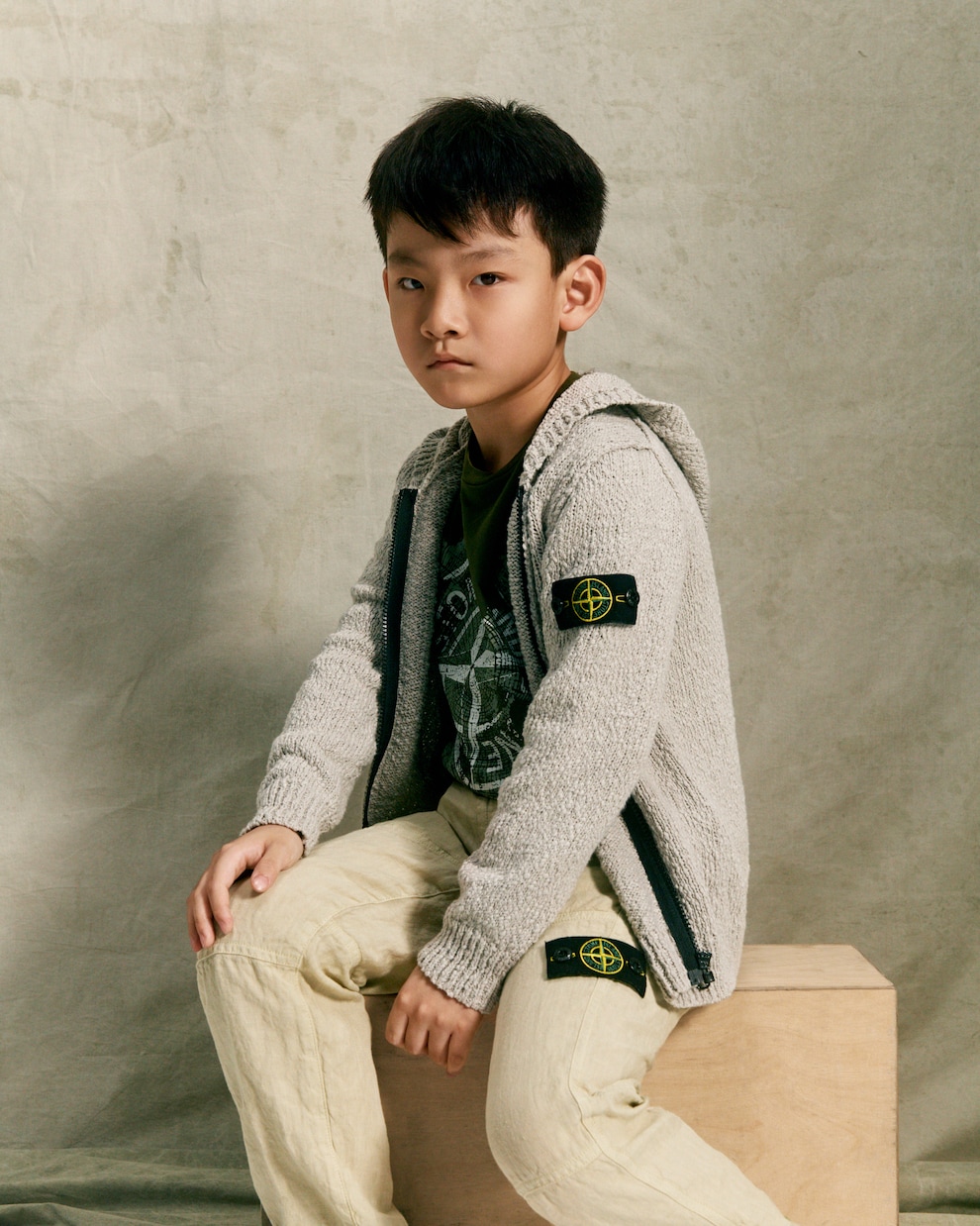 Hose Compass aus Leinen | Stone Island Junior