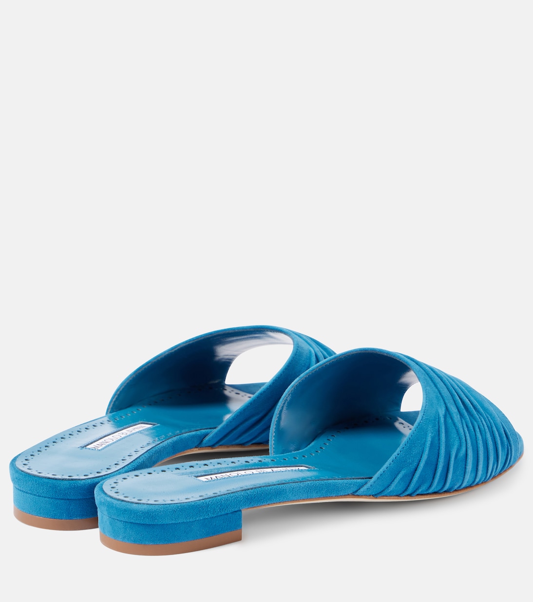Mules Piruaflat 10 en daim | Manolo Blahnik