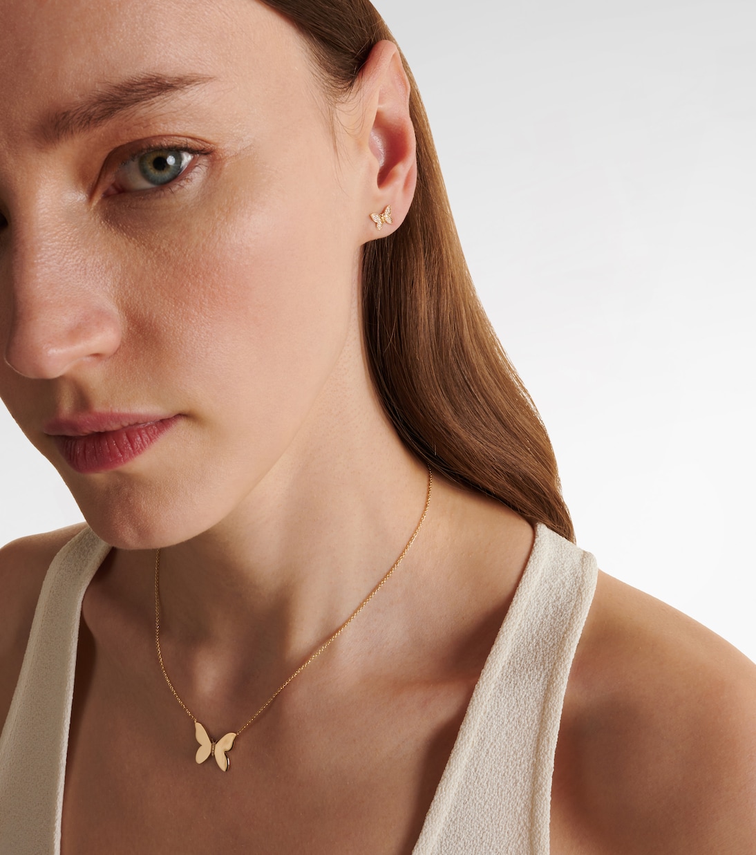 Orecchini in oro 14kt con farfallina e diamanti - Gioielli giovani e chic