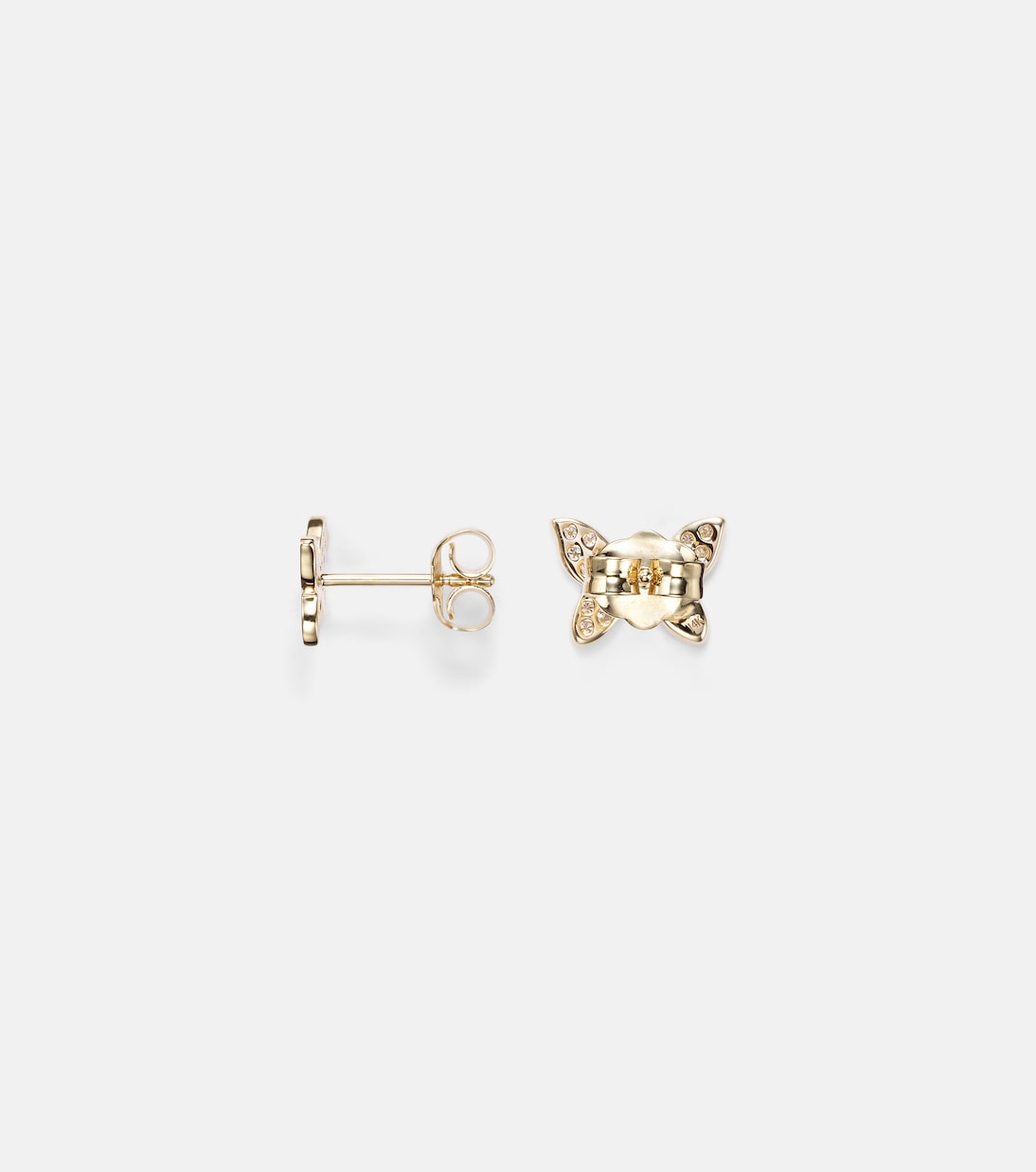 Orecchini in oro 14kt con farfallina e diamanti - Gioielli giovani e chic