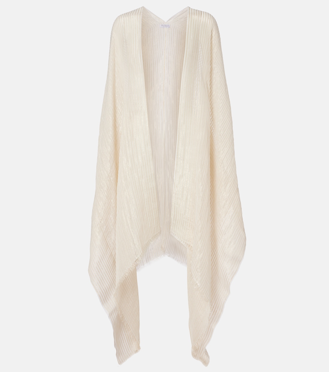 Fringed linen-blend cape | Brunello Cucinelli
