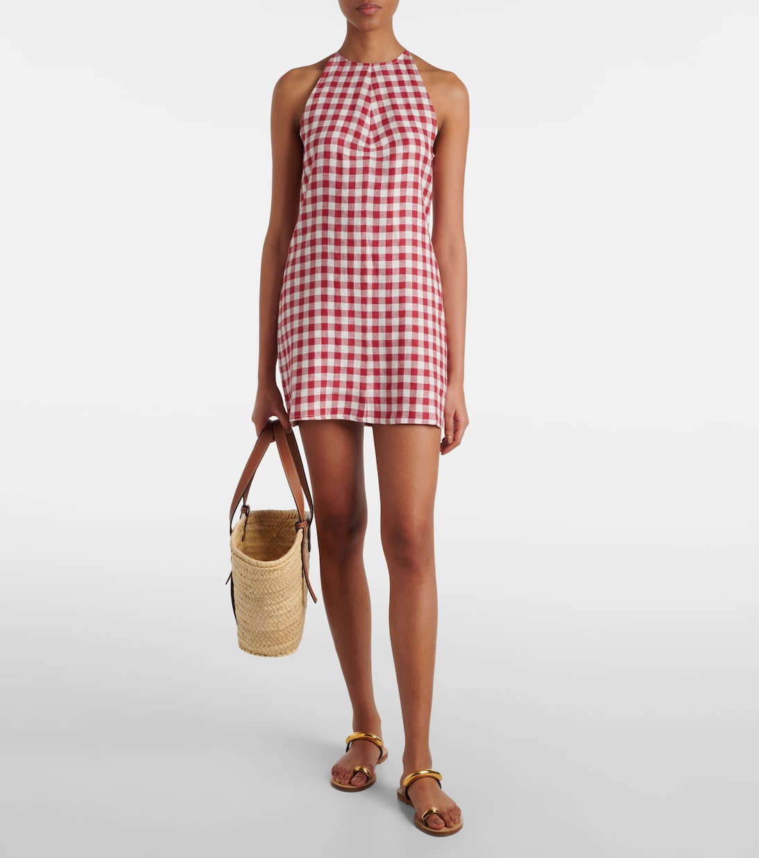 Antiqua gingham linen minidress | Asceno