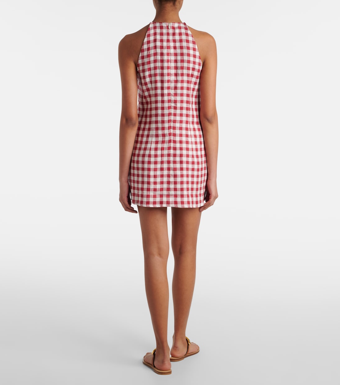 Antiqua gingham linen minidress | Asceno