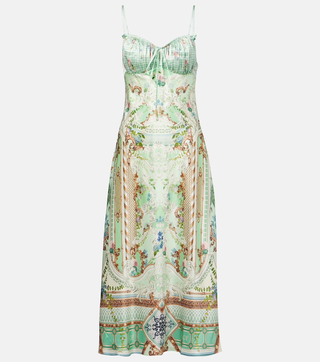 Gathered silk midi dress | Camilla