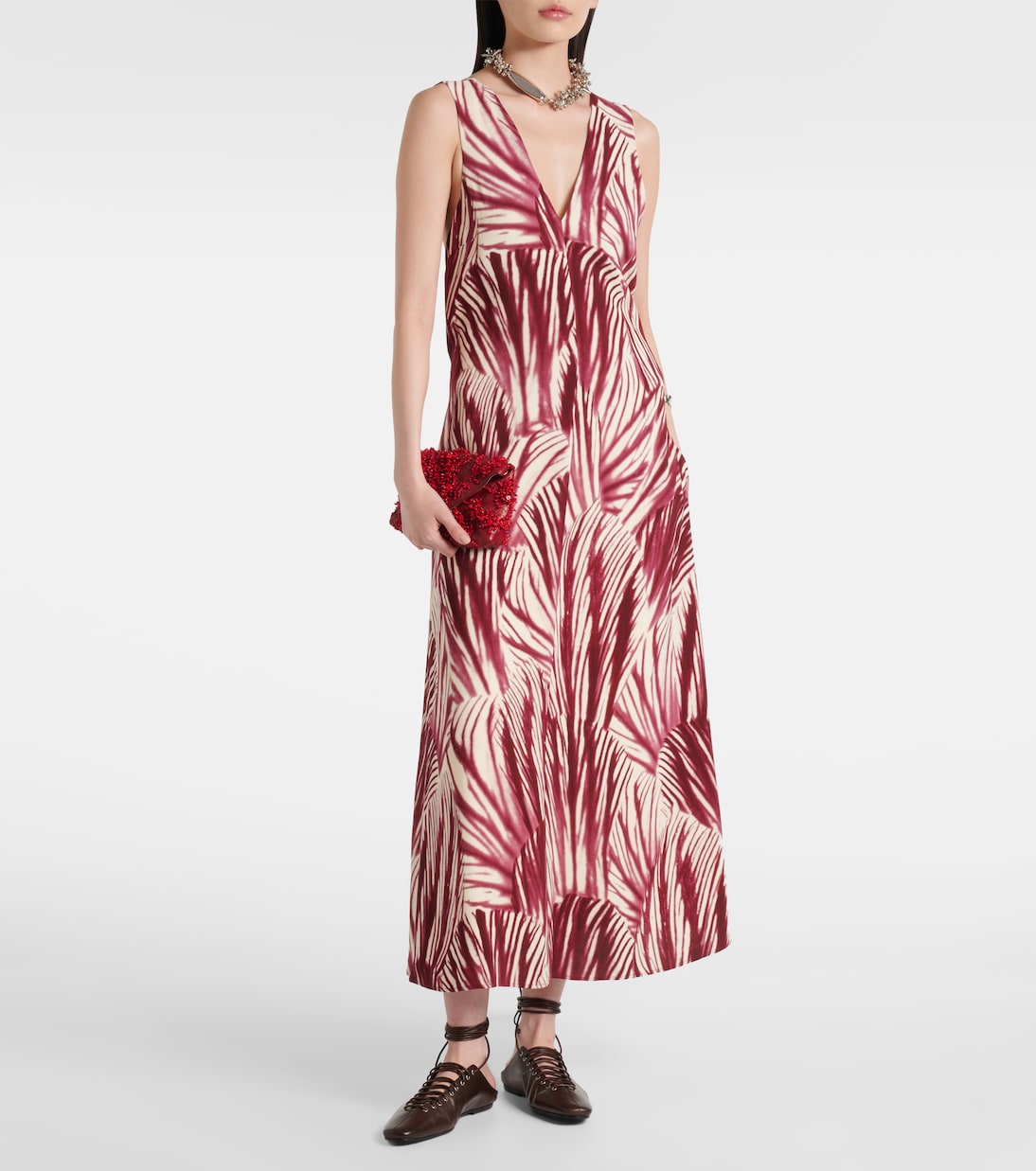 Abito lungo con stampa | Dries Van Noten