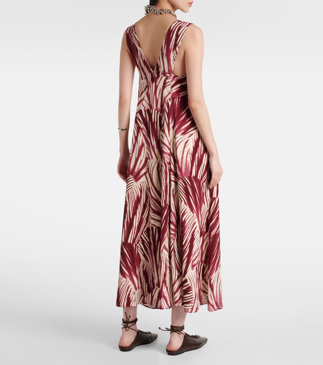 Abito lungo con stampa | Dries Van Noten